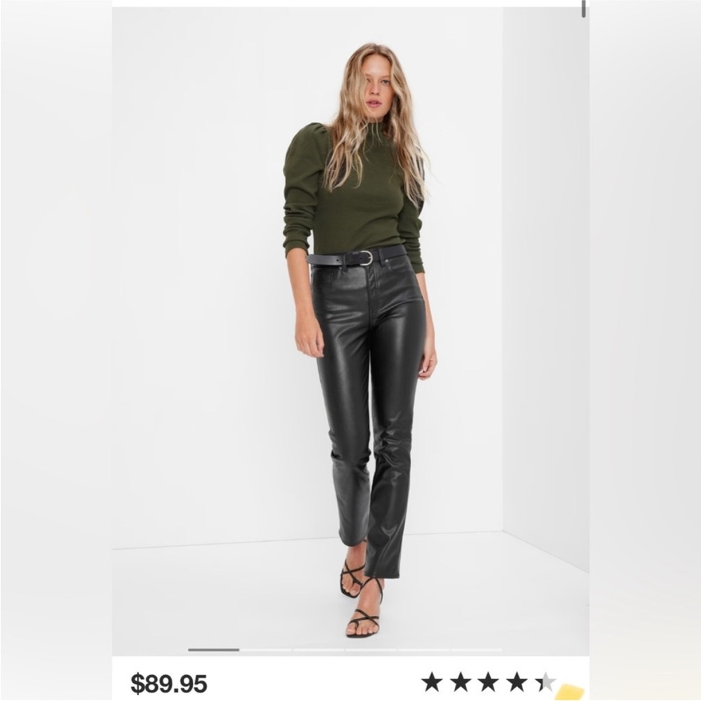 High Rise Faux-Leather Vintage Slim Jeans from Gap. New without tags. Size 27